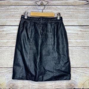 Vintage Wilsons Suede Leather Black Leather Pencil Skirt Size 4 Western Country